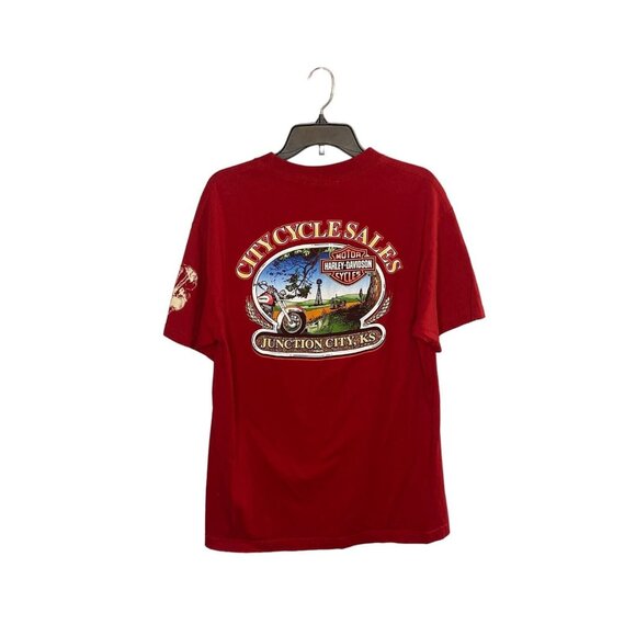 Harley-Davidson T-Shirt Size Large Men's City Cycle Sales Junction City Kansas - Picture 1 of 8